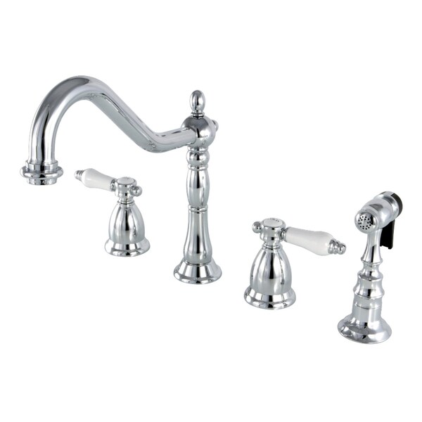 Kingston Brass KS1791BPLBS Widespread Kitchen Faucet, Polished Chrome KS1791BPLBS - main